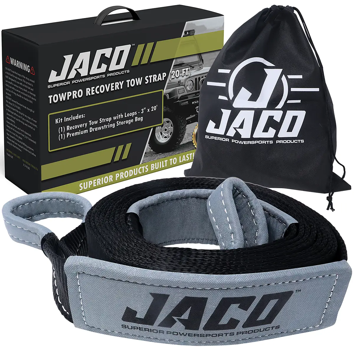Towpro™ Recovery Tow Strap | Off Road 4X4 Towing Rope (31,542 Lbs) 1