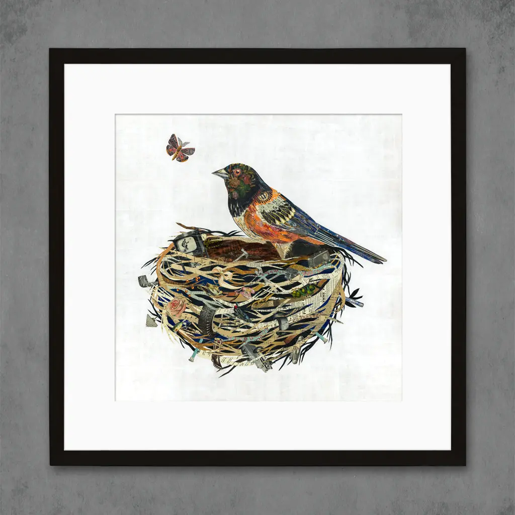 Towhee In Nest Limited Edition Paper Print 1