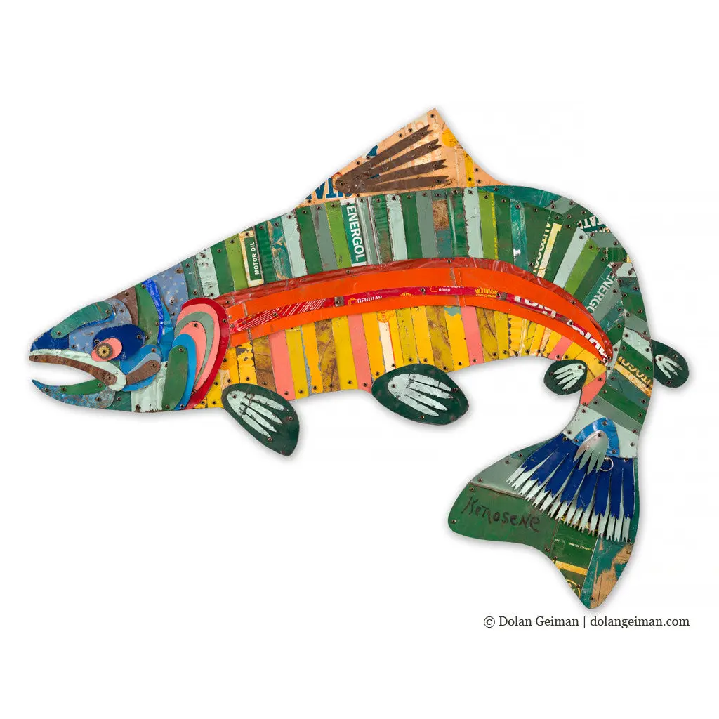 Rainbow And Brown Trout Original Metal Wall Sculpture 1