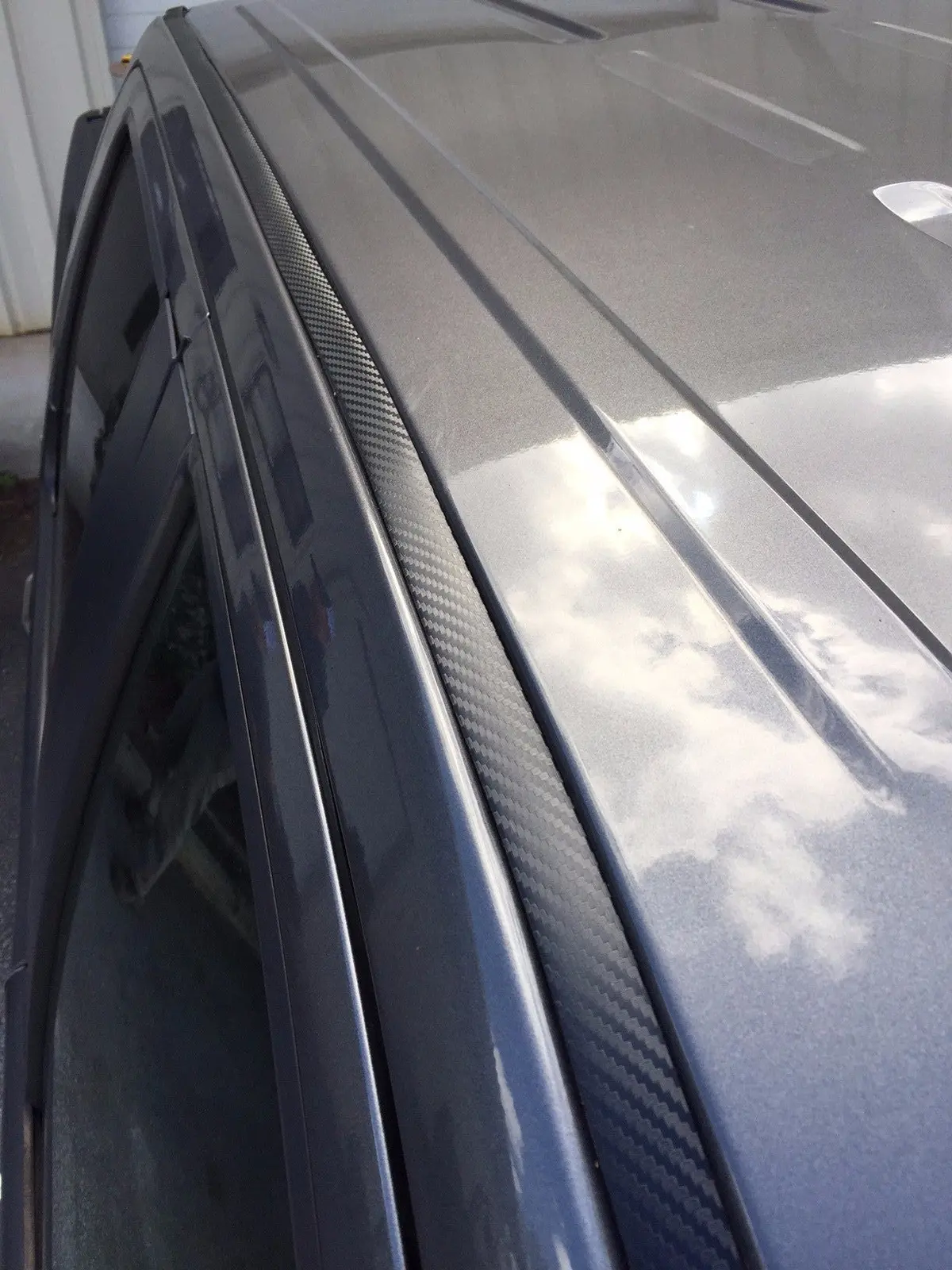 2005-2021 Nissan Frontier Black Carbon Fiber Roof Top Trim Molding Kit 1