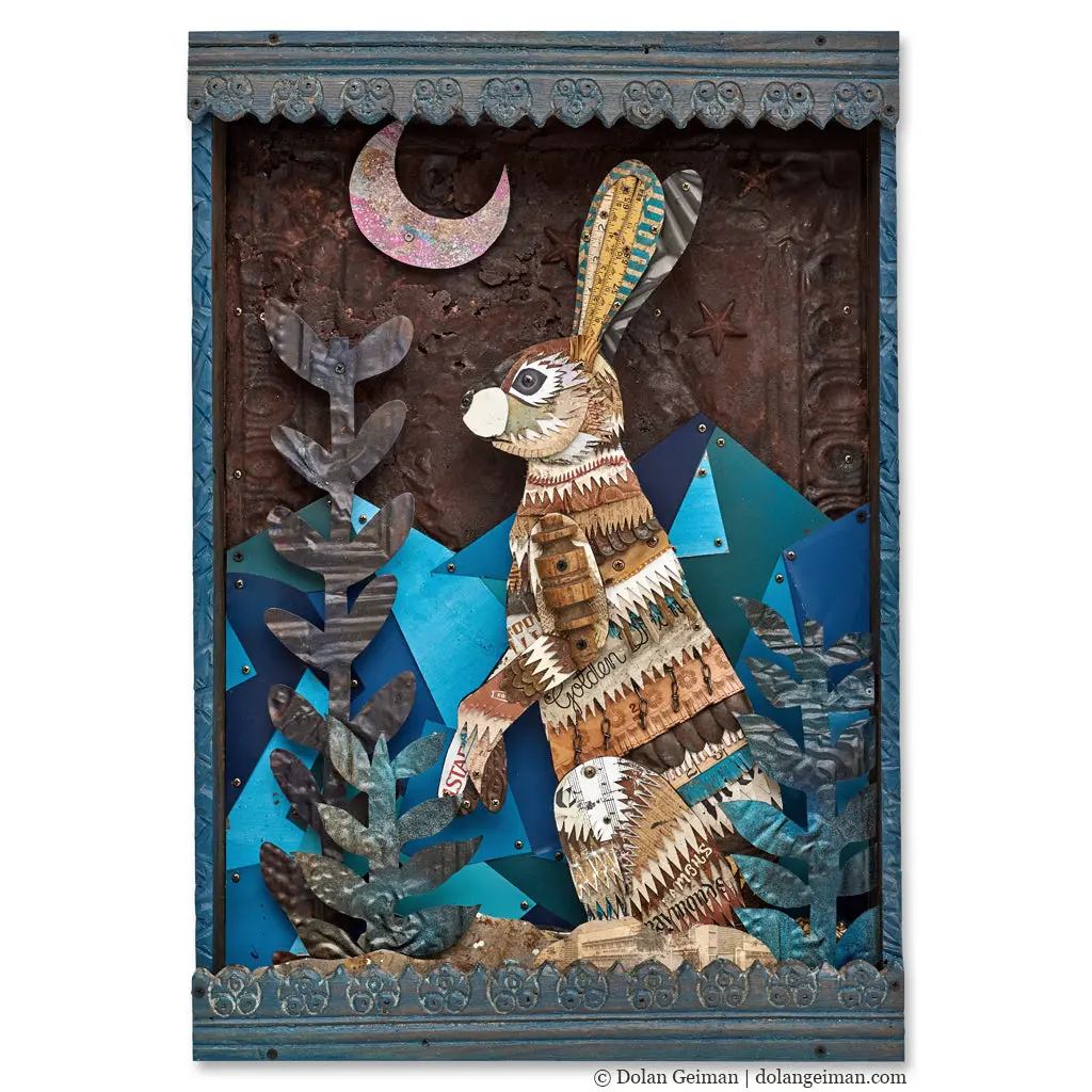 Pink Moon Original Mixed Media Sculpture 1