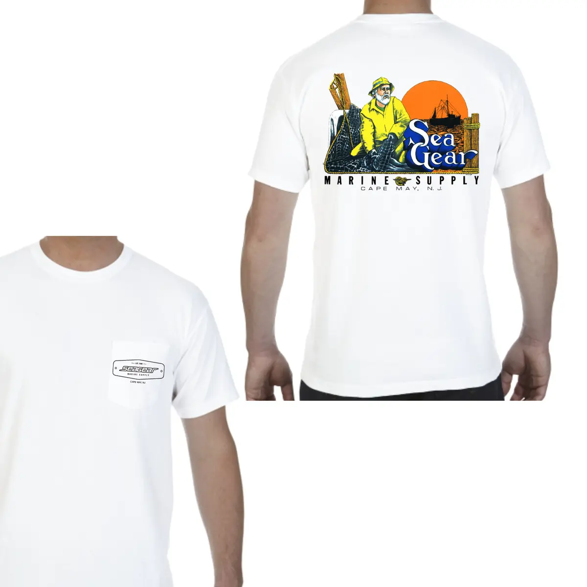 Sea Gear Old Man Vintage-Style Fishing T-Shirt