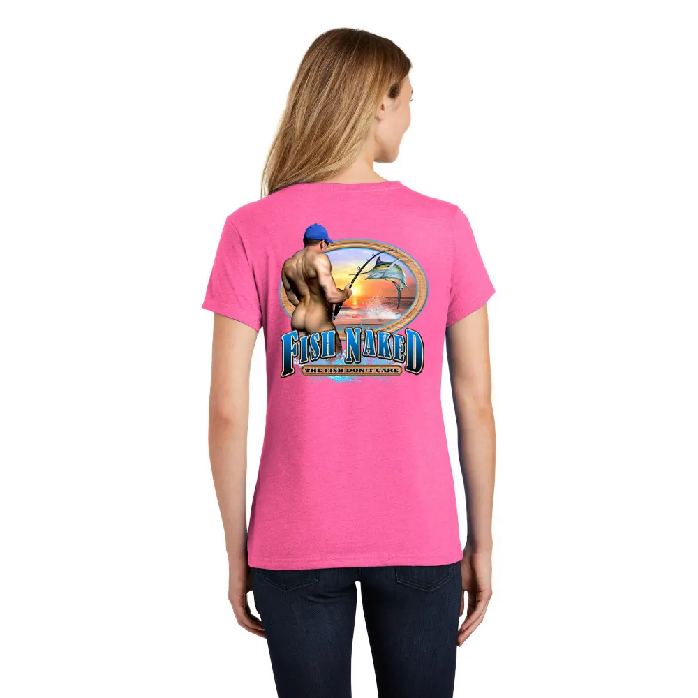 Sea Gear - Ladies Fish Naked V Neck Tee 1