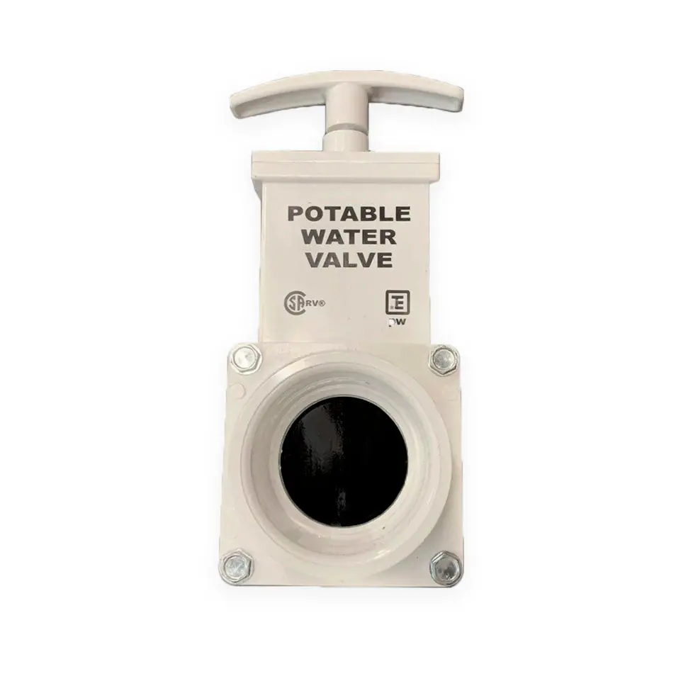 Valterra T1001apw Fresh Water Gate Valve Drain Valve 1.5" Spigot X Slip, White 1