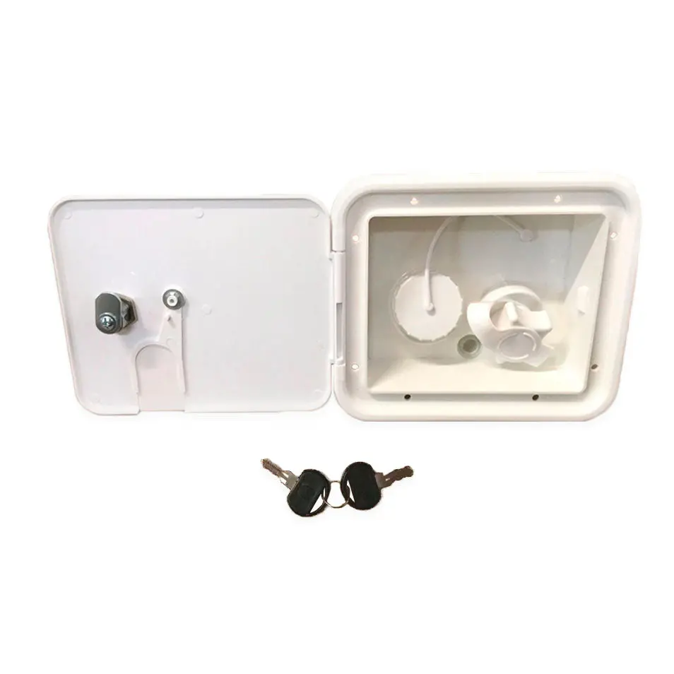 Valterra White Gravity City Water Inlet Fill Dish Hatch Lock Rv Trailer 1
