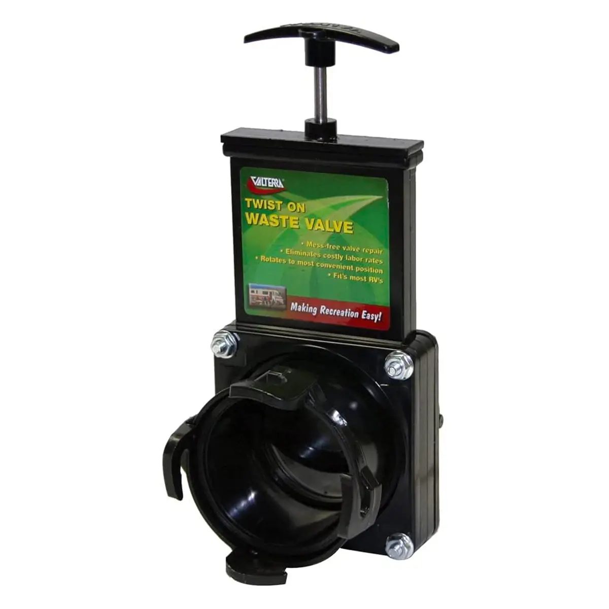 Valterra T58 Twist-On Waste Valve, Mess-Free Waste Valve For Rv's, Campers, Trailers 1