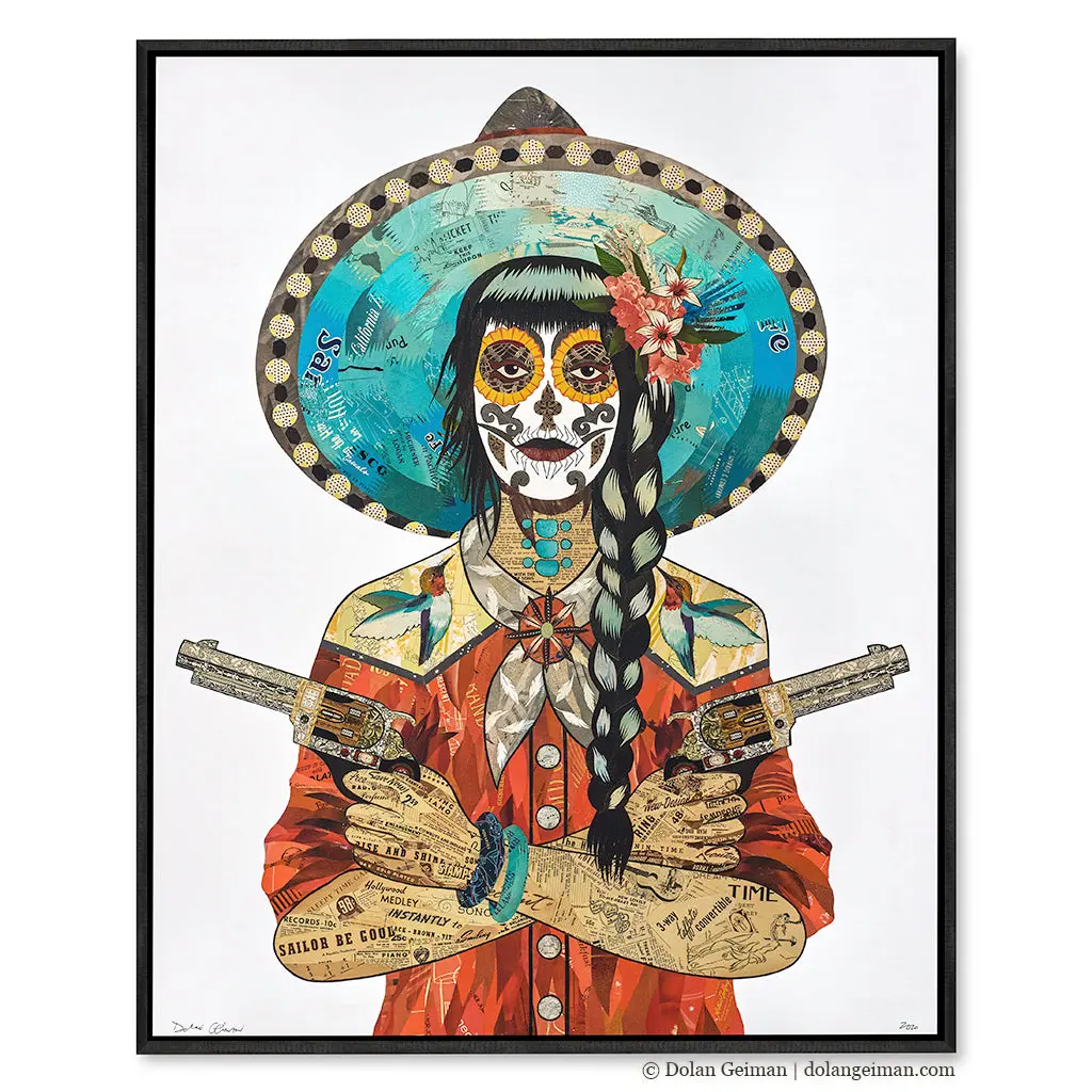 Vaquera (Hummingbirds) Canvas Art Print With Float Frame 1