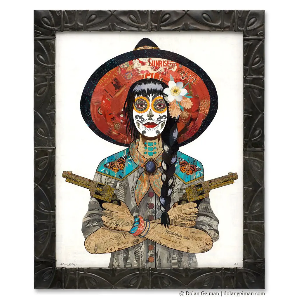 Painted Lady Original Paper Collage 1