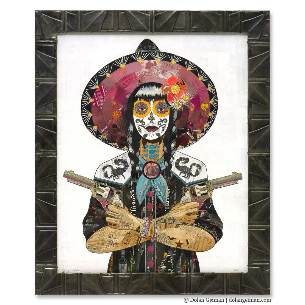 Vaquera Sudoeste (Scorpion) Original Paper Collage 1