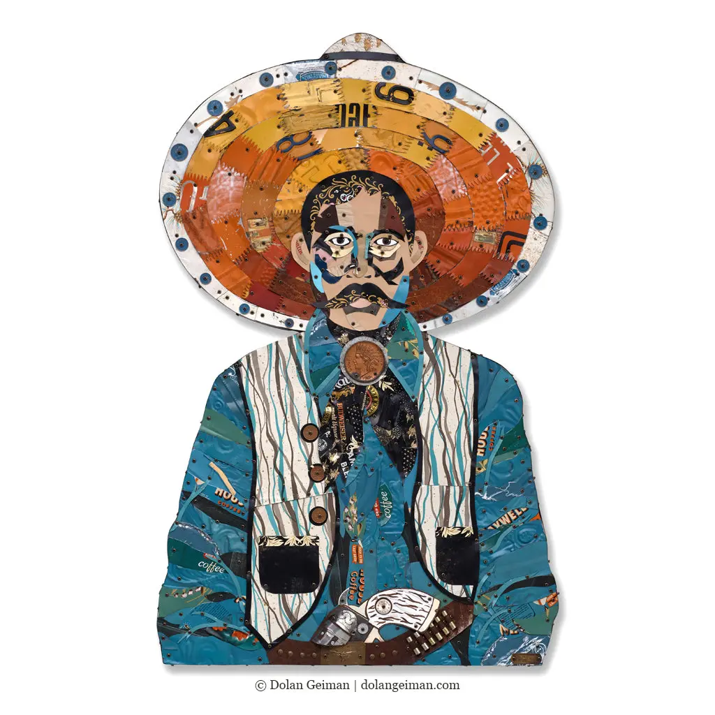 Vaquero (Teal) Original Metal Wall Sculpture 1