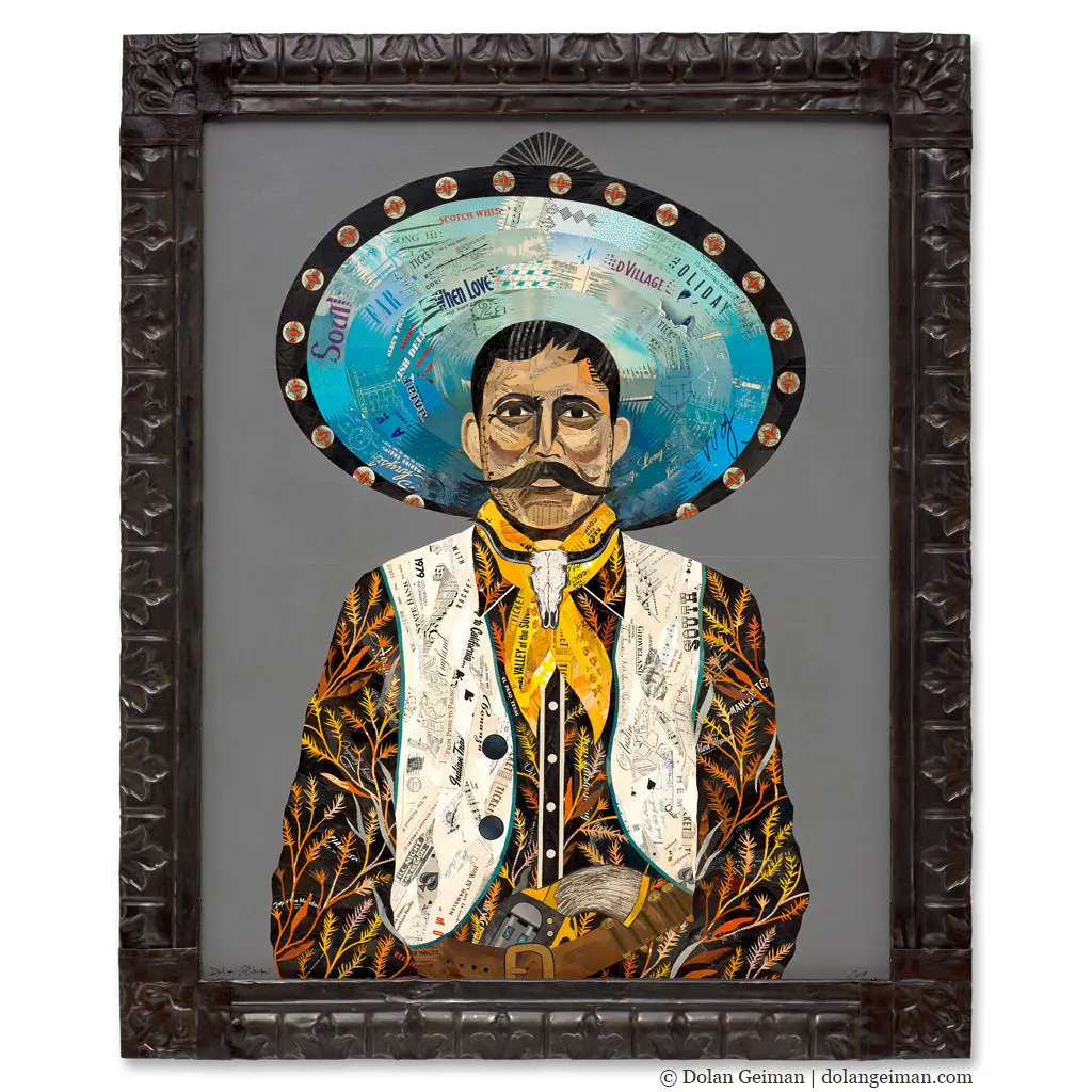 Vaquero (Tumbleweed) Original Paper Collage 1
