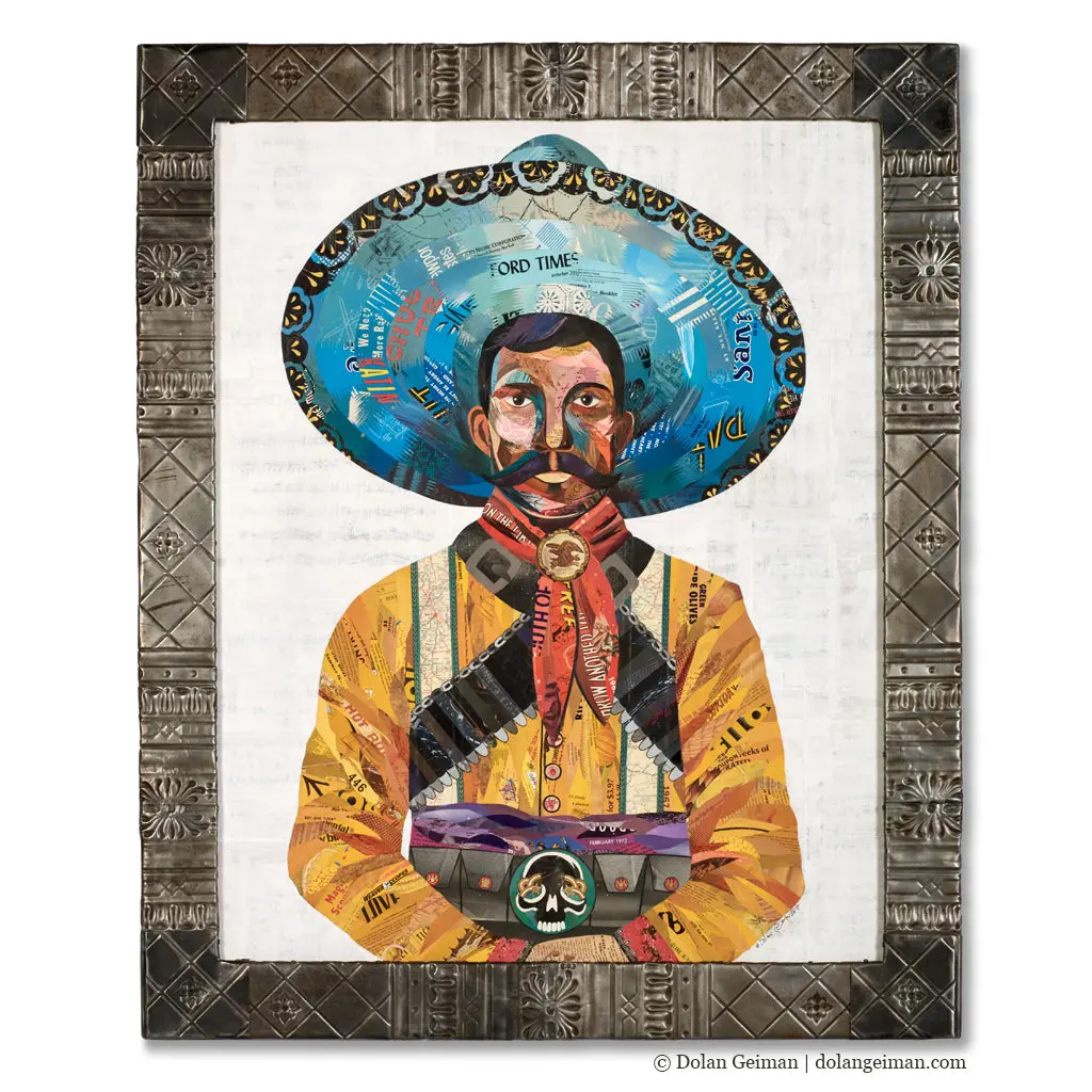 Vaquero (Skull) Original Paper Collage 1