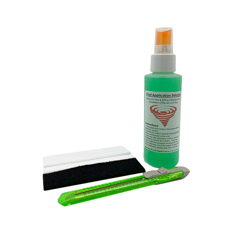 Vinyl Wrap Application Solution, Squeegee, And Razor Blade Tool Kit 1