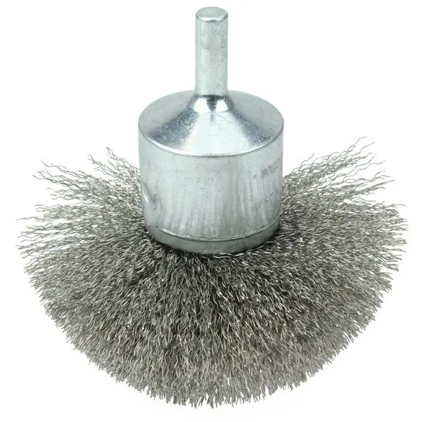 Weiler - Circular Flared Crimped Wire End Brush 3", .006" Stainless Steel Fill 1