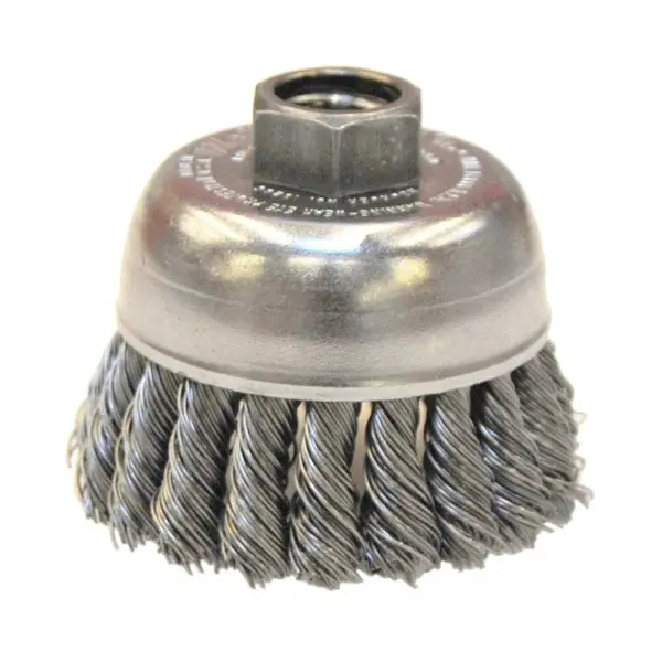 Weiler - 2-3/4" Single Row Knot Wire Cup Brush .020" Steel Fill 5/8"-11 Unc Nut 1