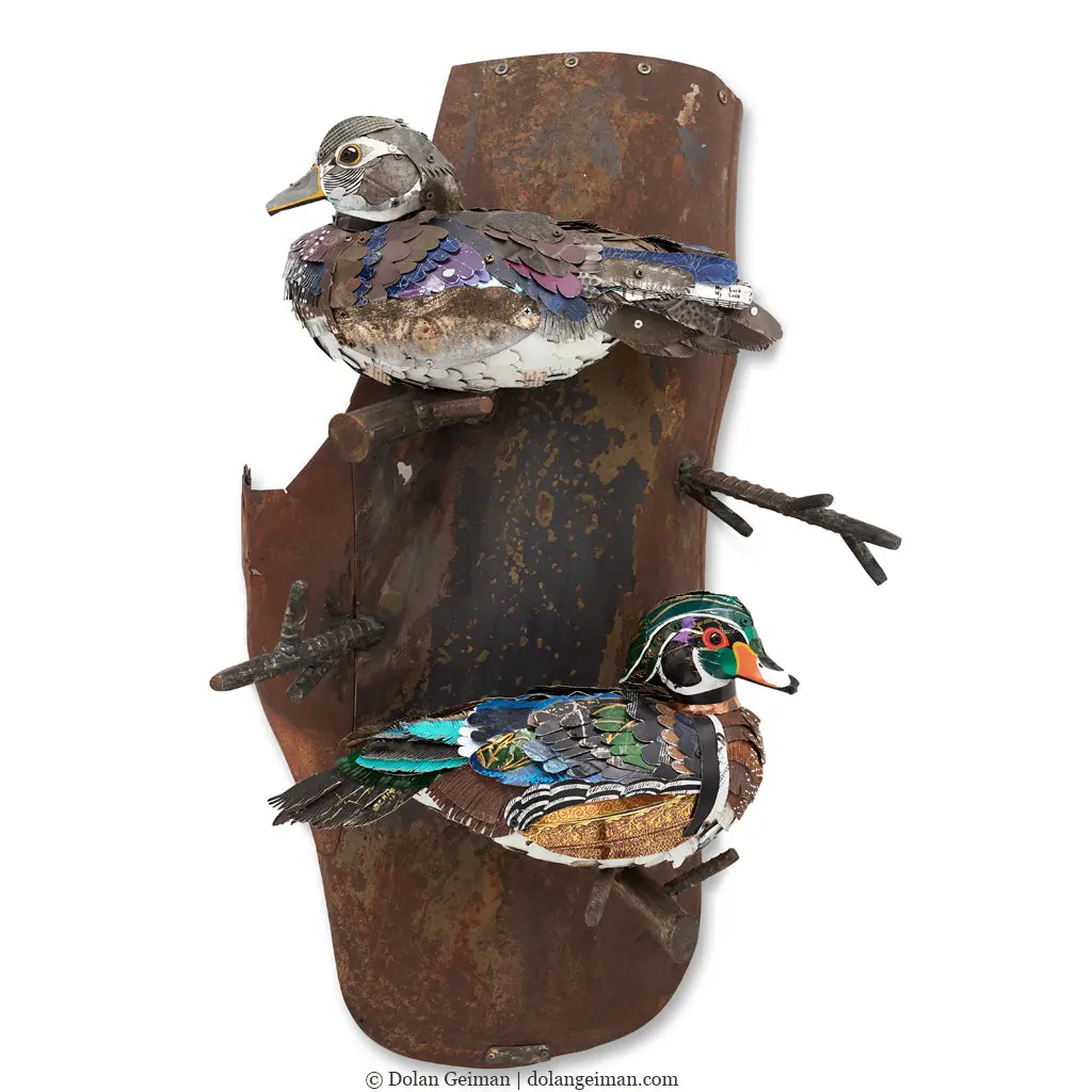Custom Wood Ducks Original Faux Taxidermy Sculpture 1