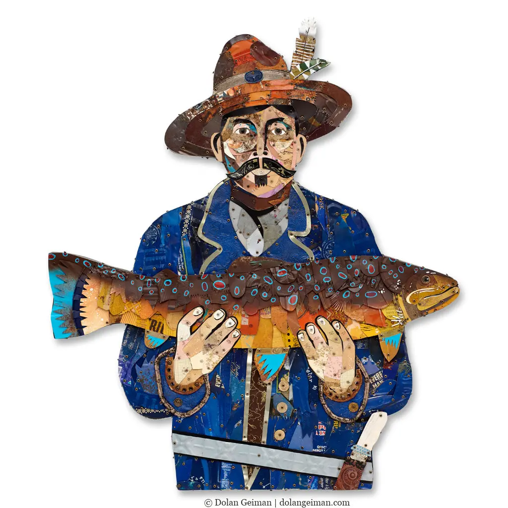 Wasatch Guide (Indigo) Original Metal Wall Sculpture 1