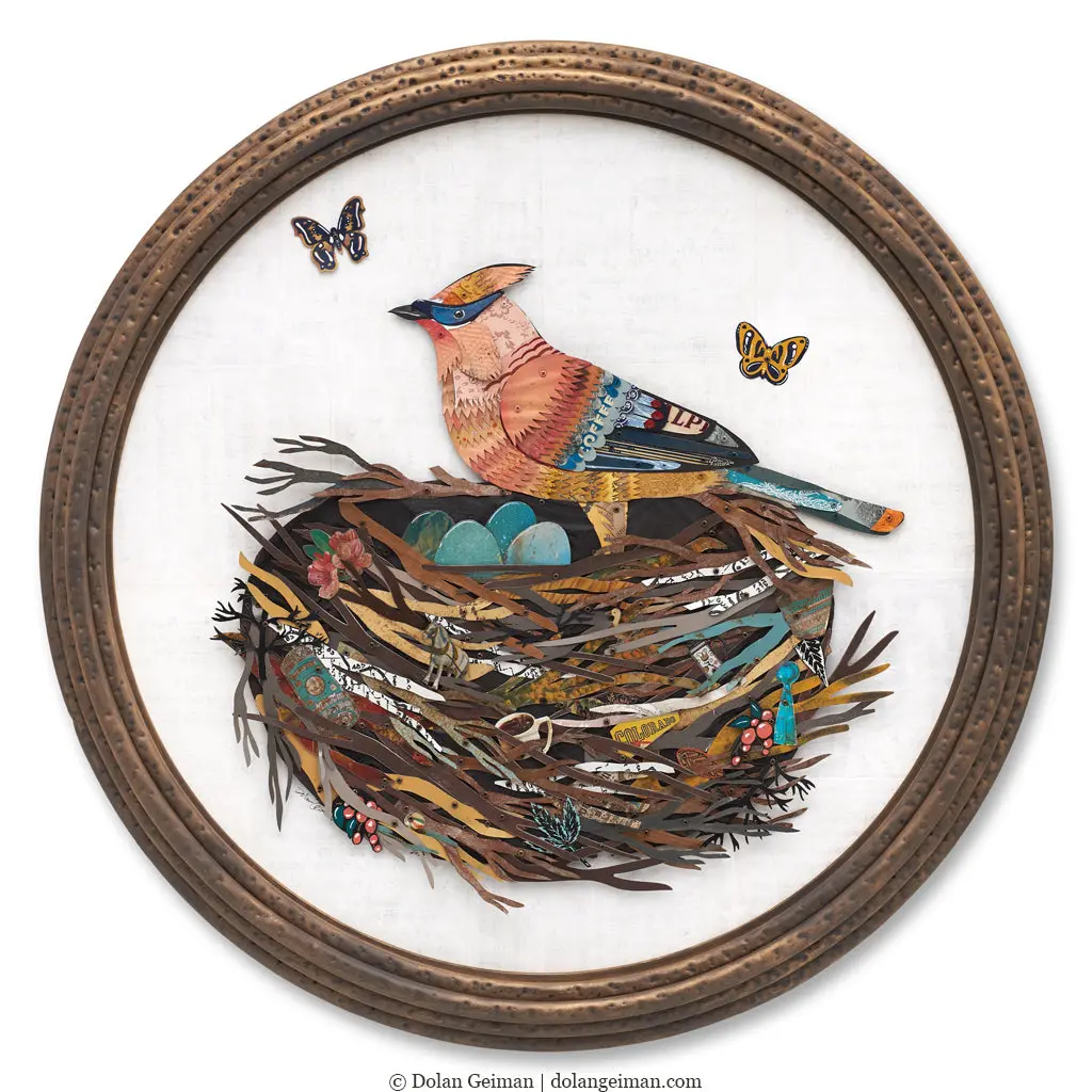 Waxwing Original Metal Wall Sculpture 1