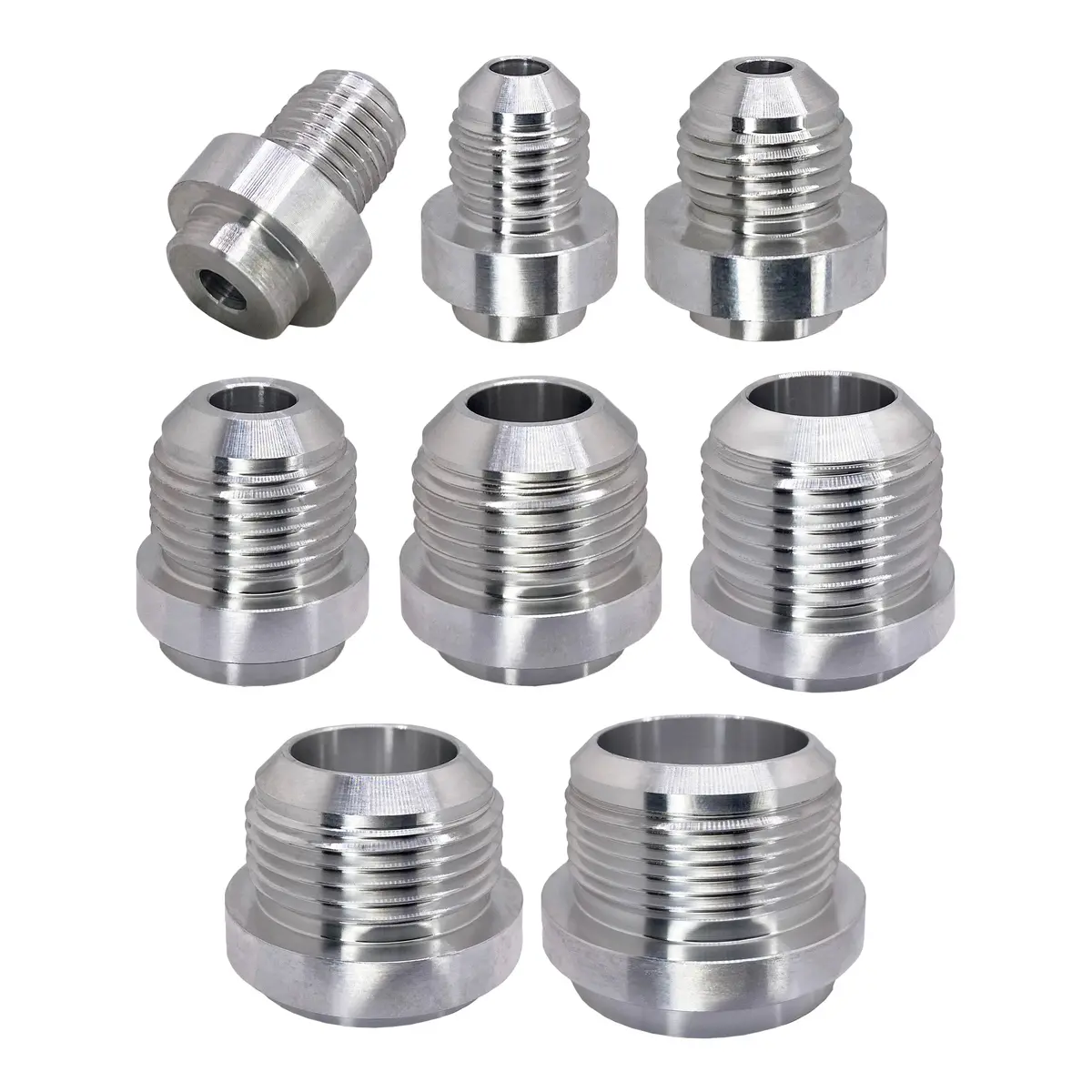 An3-An20 Weld On Bung Aluminum Male Flare Weldable Fuel Tank Fitting Thread Hose Adapter Connector 1