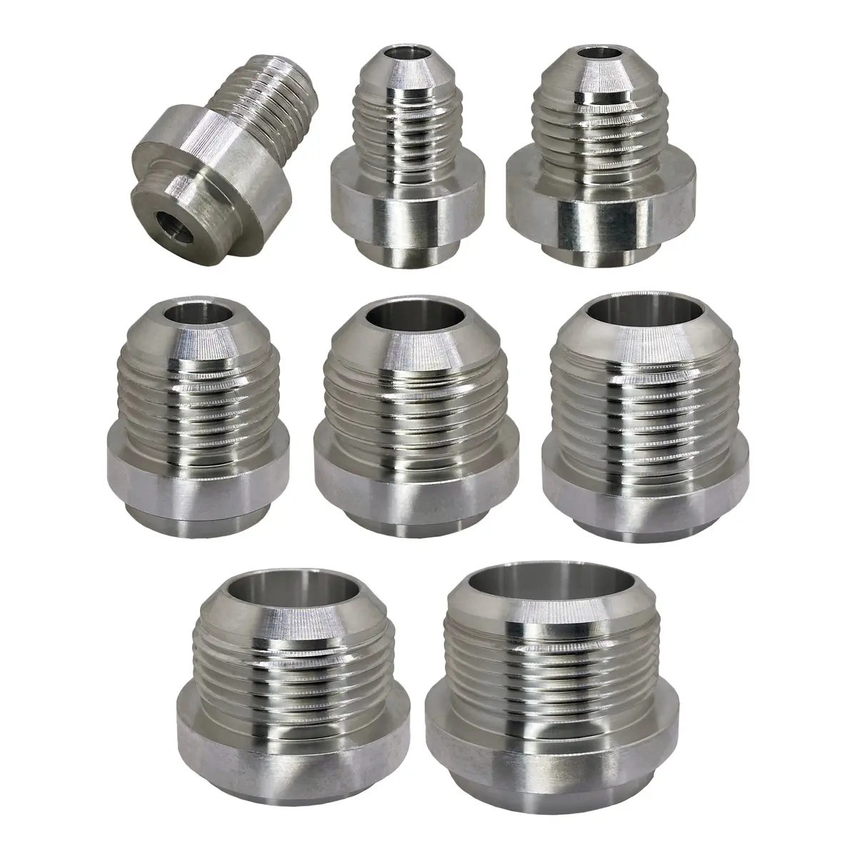 An3-An20 Weld On Bung Stainless Steel Male Flare Weldable Fuel Tank Fitting Thread Hose Adapter Connector 1
