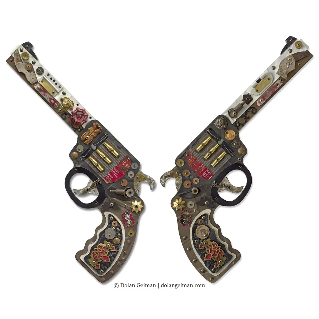 Wild West (Crimson Frontier) Original Mixed Media Wall Art 1
