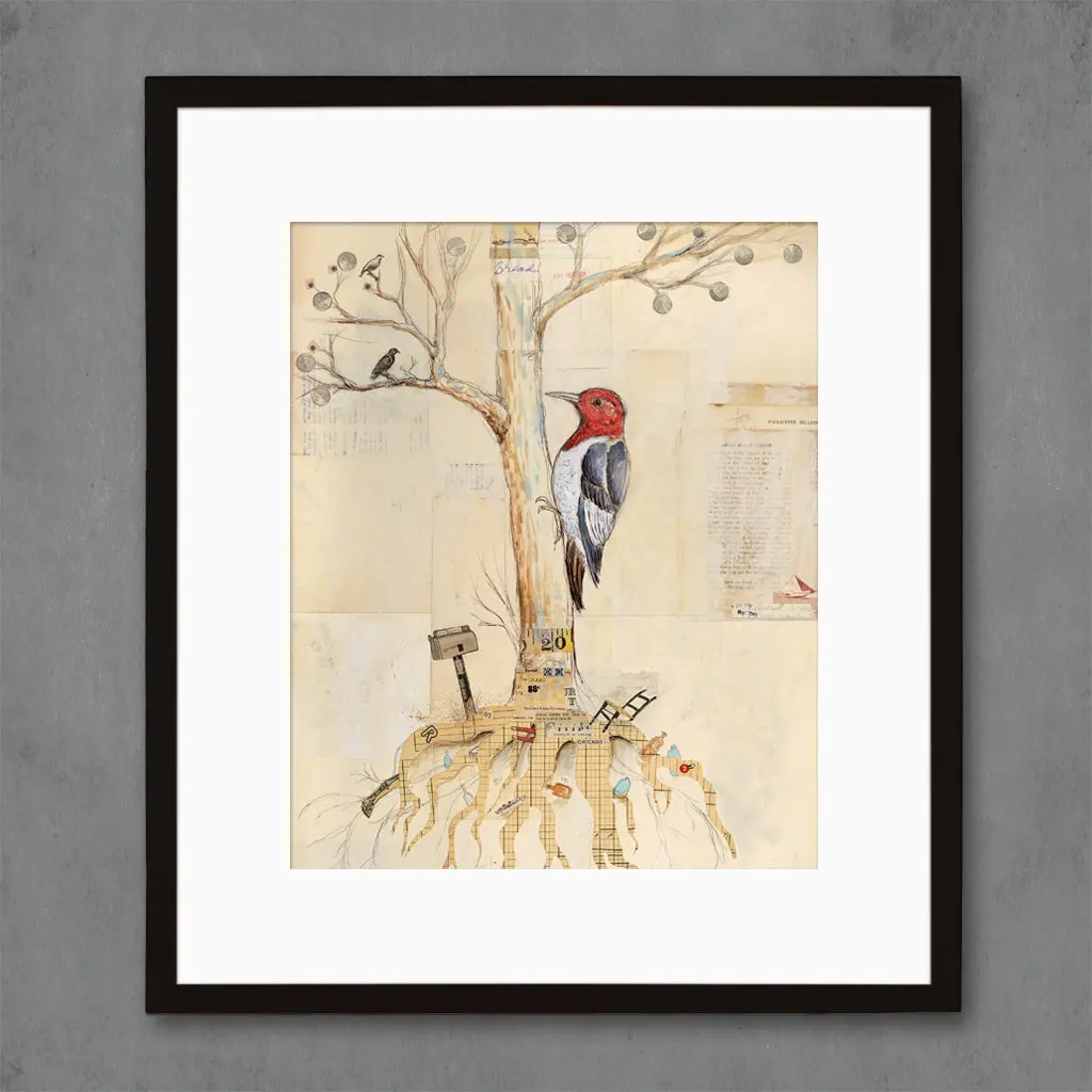 Woodpecker In Tree Limited Edition Paper Print 1