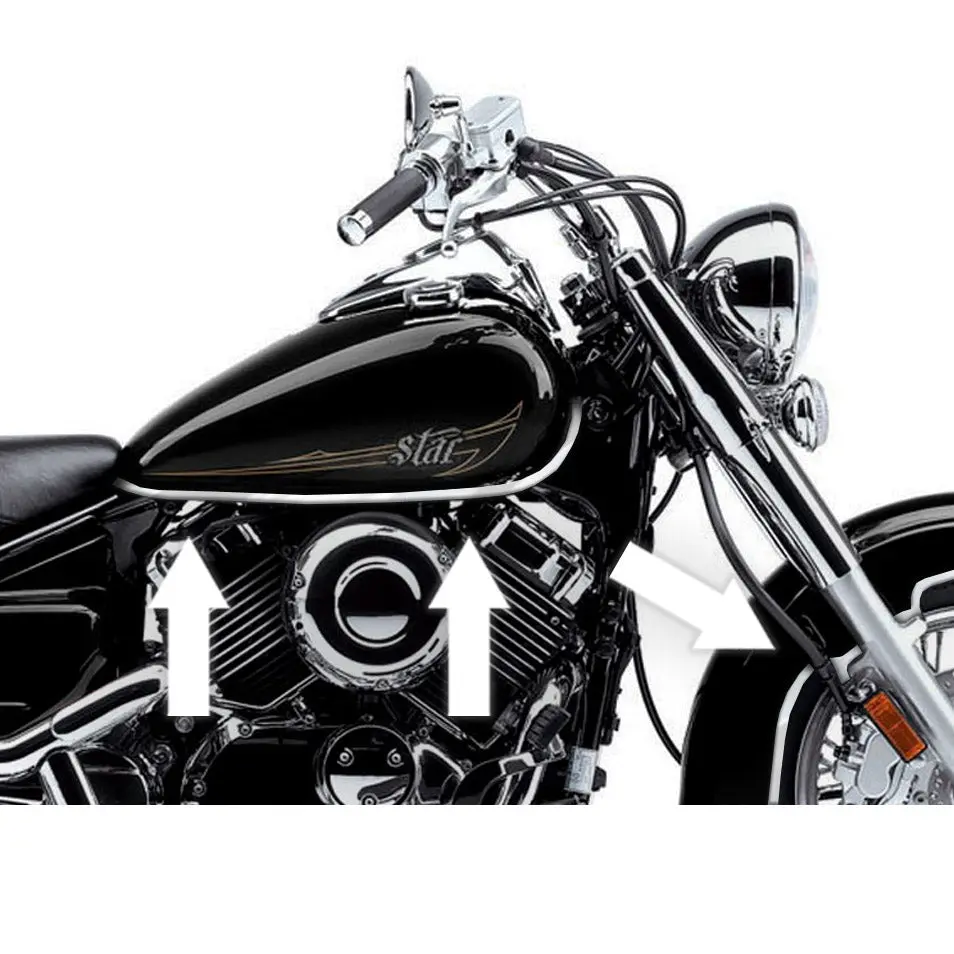 Yamaha Vstar 650 950 1100 Classic Chrome Tank Edge Trim 1