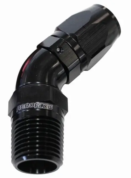 3/8" Npt To -10An 45° Full-Flow Male Swivel Hose End – Af528-10-06Blk 1