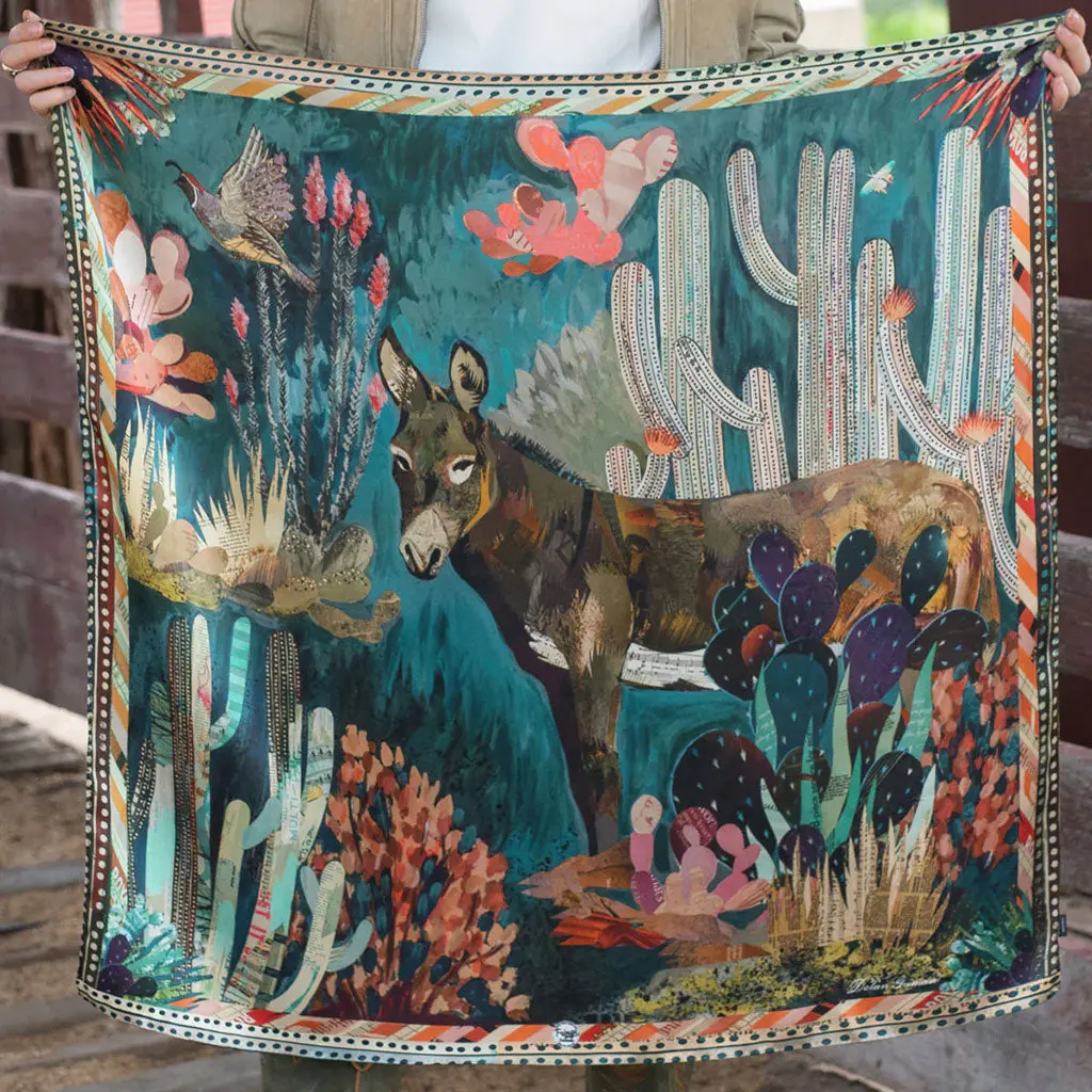 Burro Country Silk Scarf 1