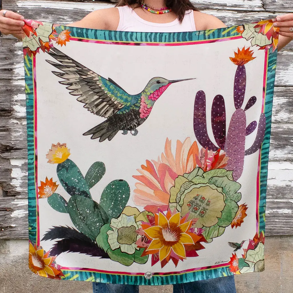 Cactus Bloom Silk Scarf 1
