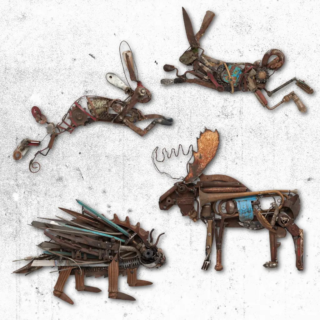 Folk Fauna Series Original Mixed Media Wall Art 1