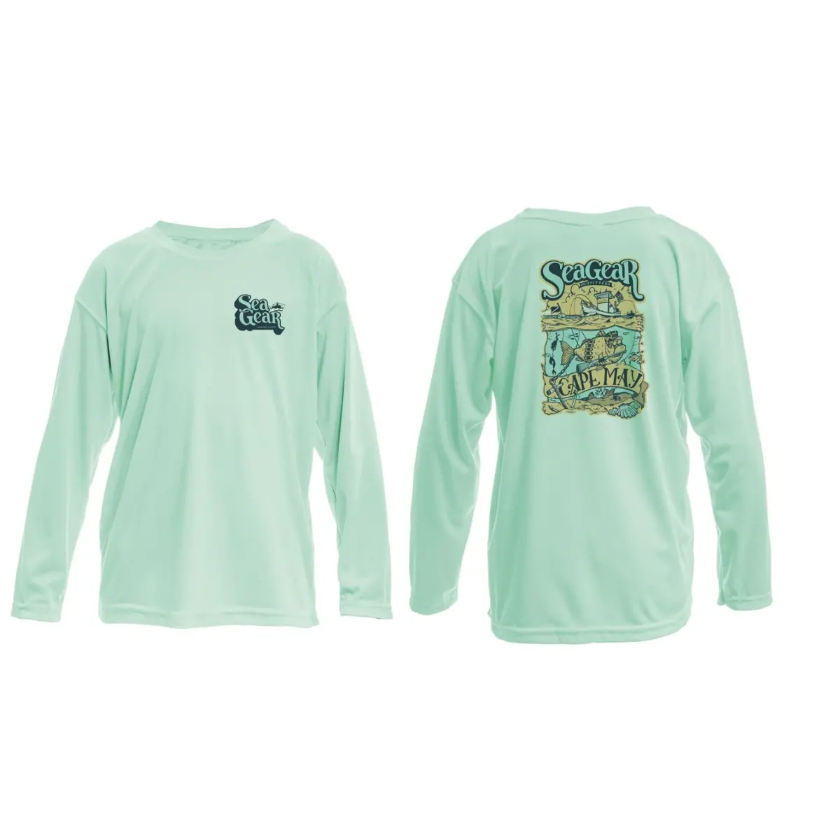 Sea Gear - Grumpy Fish Kids Sunshirt Long Sleeve Upf 50+ 1