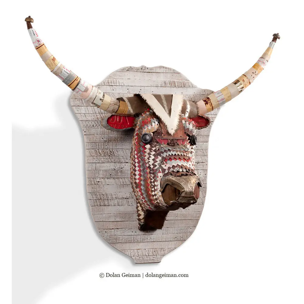 Great Plains (Longhorn) Original Faux Taxidermy Sculpture 1