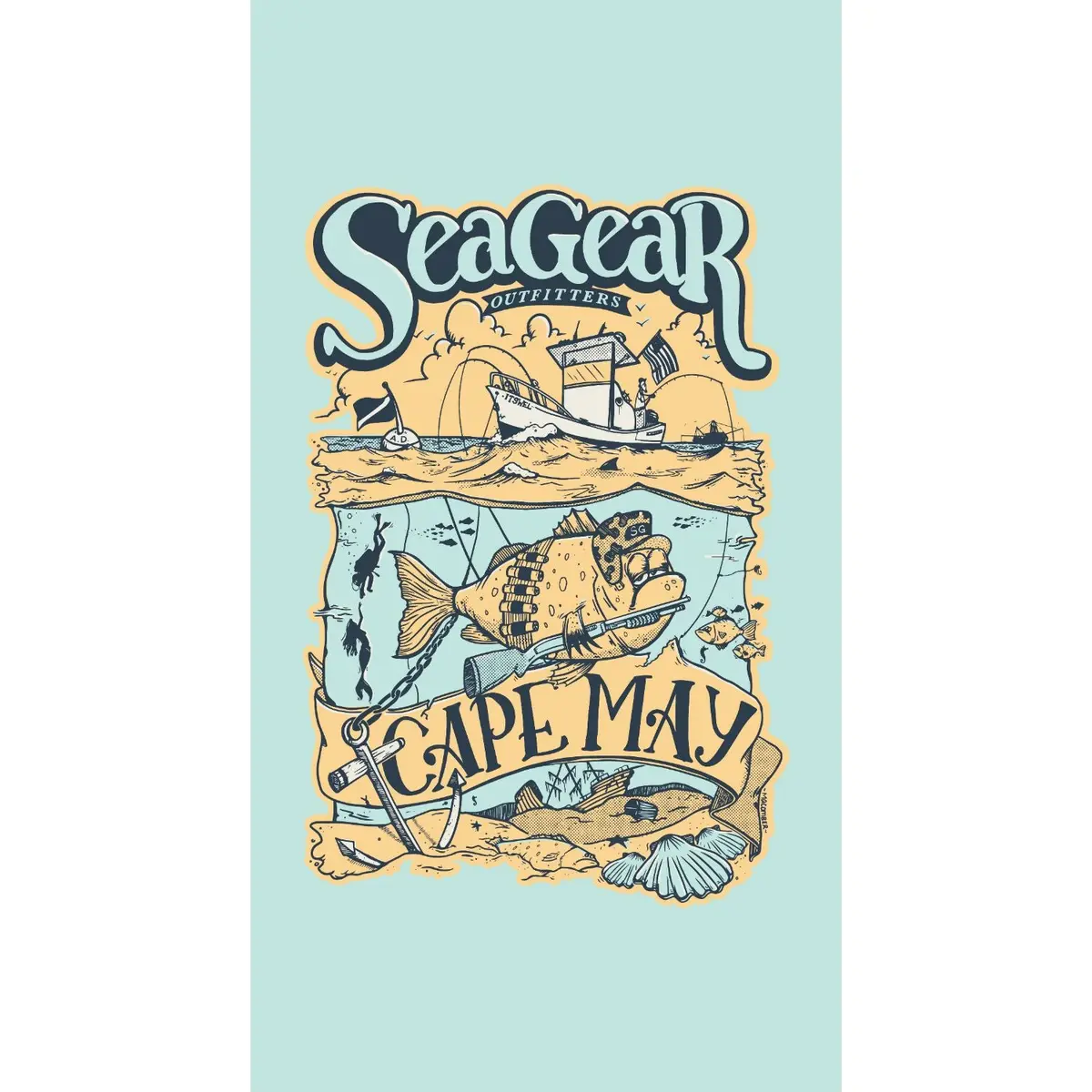 Sea Gear - Grumpy Fish Beach Towel 1