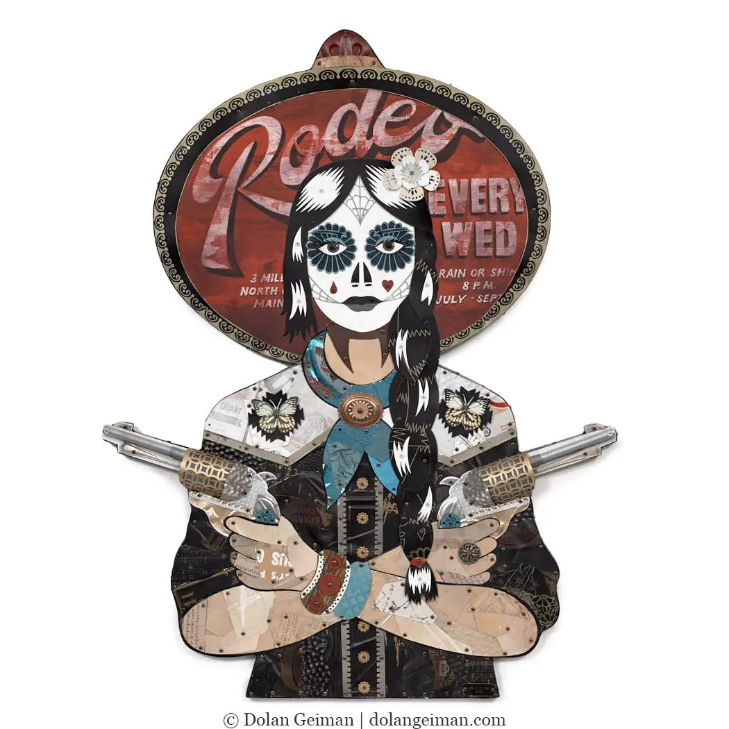 Special Order Vaquera Cowgirl Original Metal Wall Sculpture 1