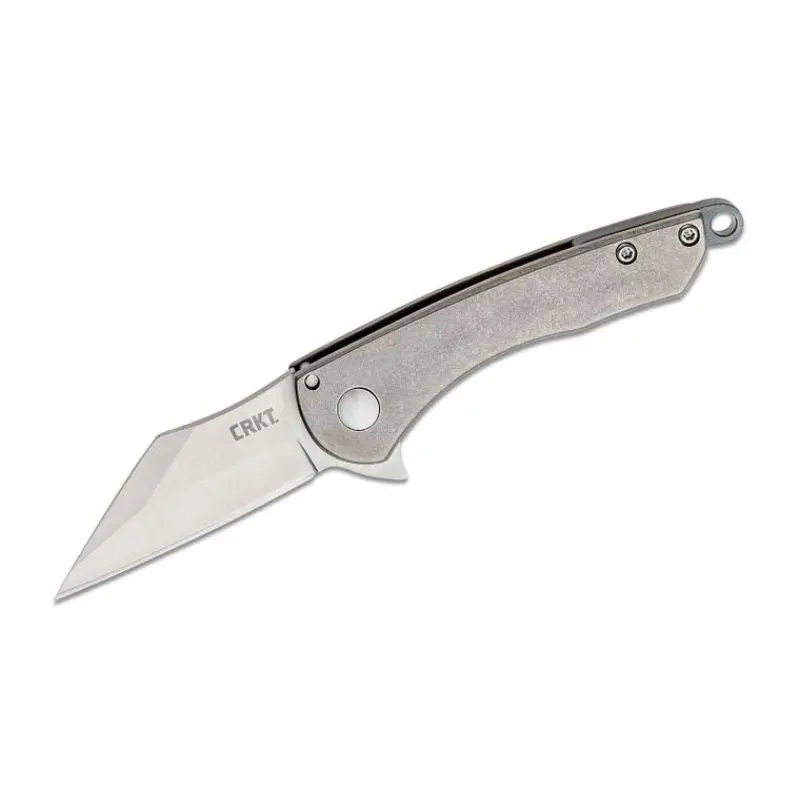 Crkt - Robert Carter Jettison Flipper 2.028" Wharncliffe Blade, Stonewashed Titanium Handles 1
