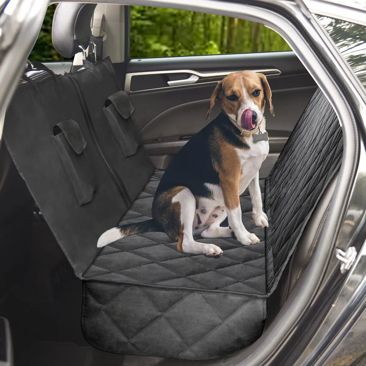 Protectpro™ Dog Car Seat Cover - Heavy Duty, Waterproof, And Scratch Proof Back Seat Protector - Travel Pet Hammock For Car, Truck, And Suv - Universal Fit 1