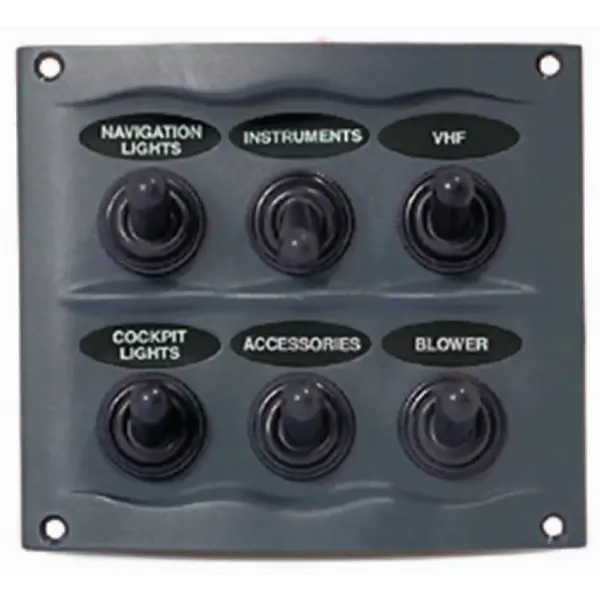 Marinco - Waterproof Panel With 6 Switches Grey 1