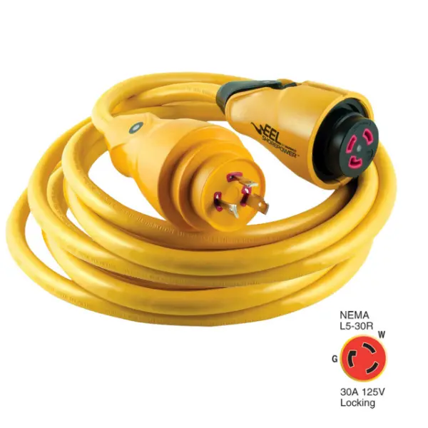 Marinco - Eel Cordset, 30A 125V, 25', Yellow 1