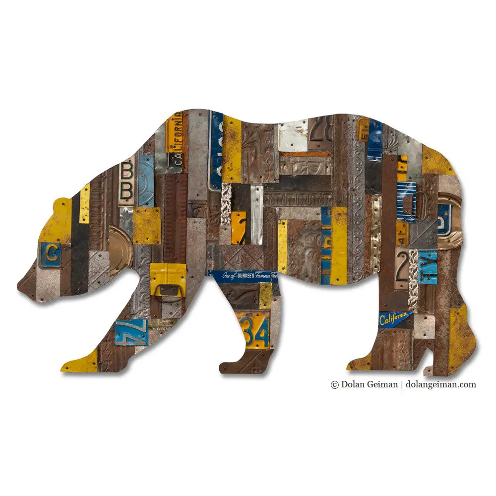 Custom California Bear Original Metal Wall Sculpture 1