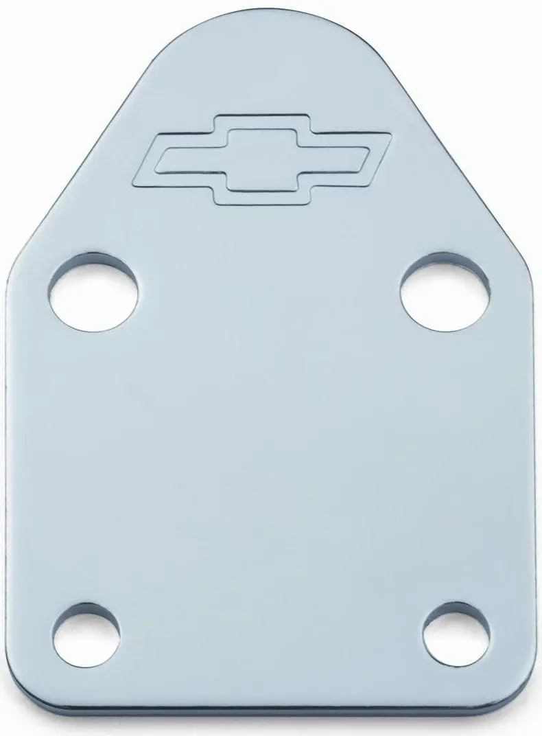Pr141-210 Chrome Fuel Pump Block-Off Plate With Bowtie Logo 1