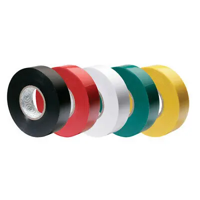 Ancor - Premium Assorted Electrical Tape - 1/2" X 20' - Black / Red / White / Green / Yellow 1