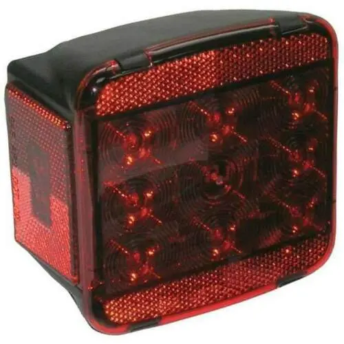 Anderson Marine - Red Square Under 80" Wide Led Right Side Tail Light 1