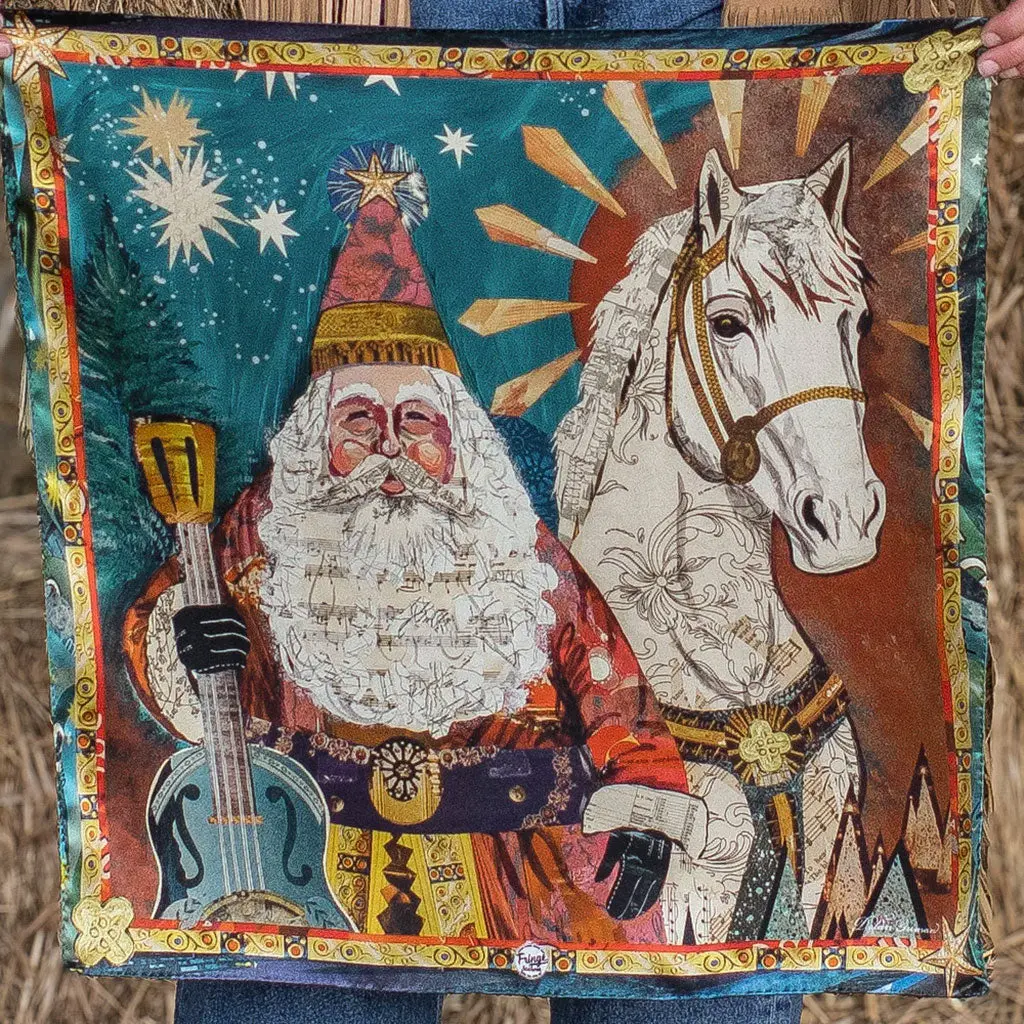 Santa's Steed Silk Scarf 1