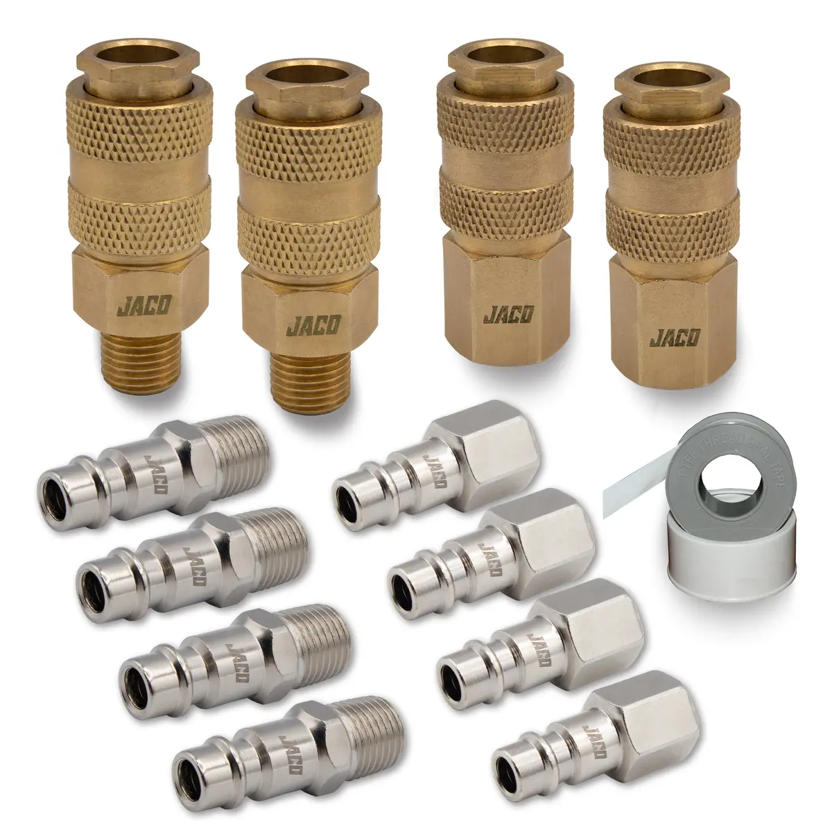 Hi-Flo Quick Connect Air Fittings | Plug & Coupler Kit - 1/4" Npt (Set Of 12) 1