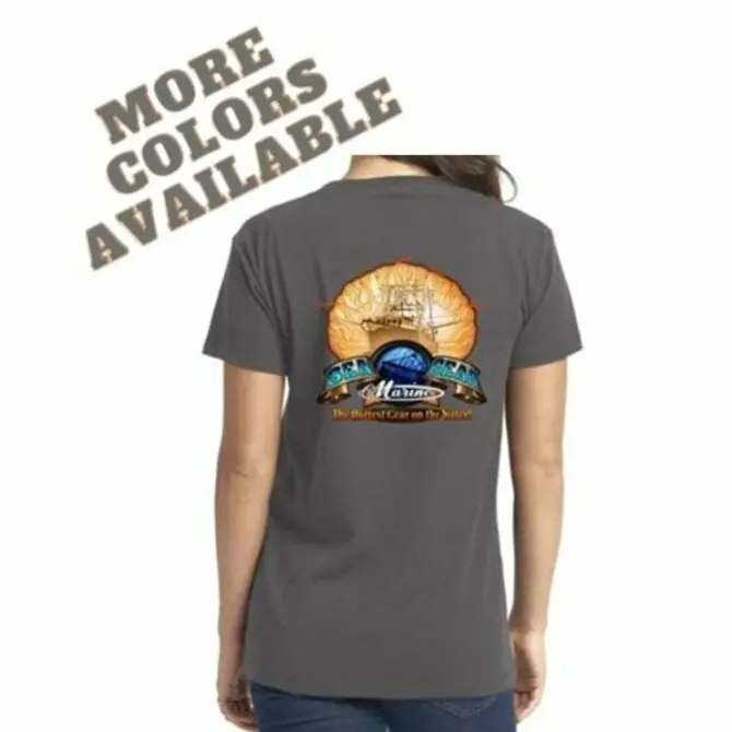 Sea Gear - Women's Flaming Scallop V-Neck Short Sleeve Tee 2