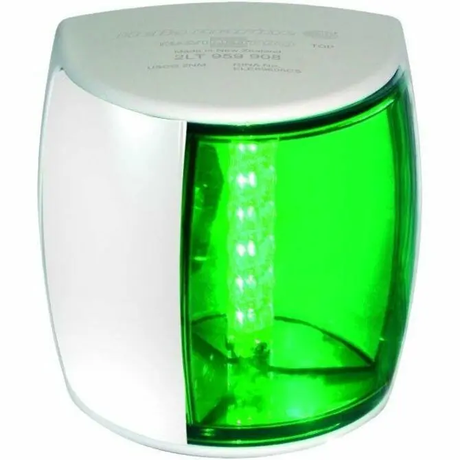 Hella - Naviled Pro Multivolt 9-33V Dc 2 Nm Led Starboard Navigation Light With Colored Outer Lens And White Shroud 1