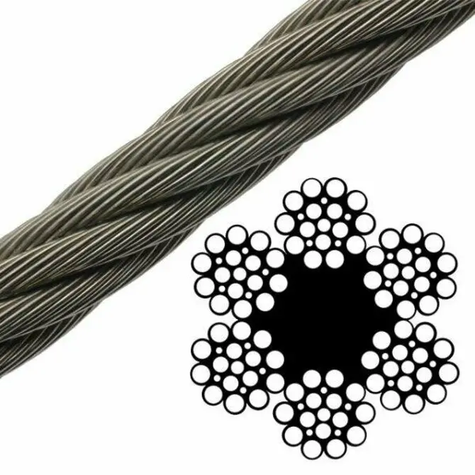 6X19 (Fc) Fiber Core Galvanized Wire Rope 1