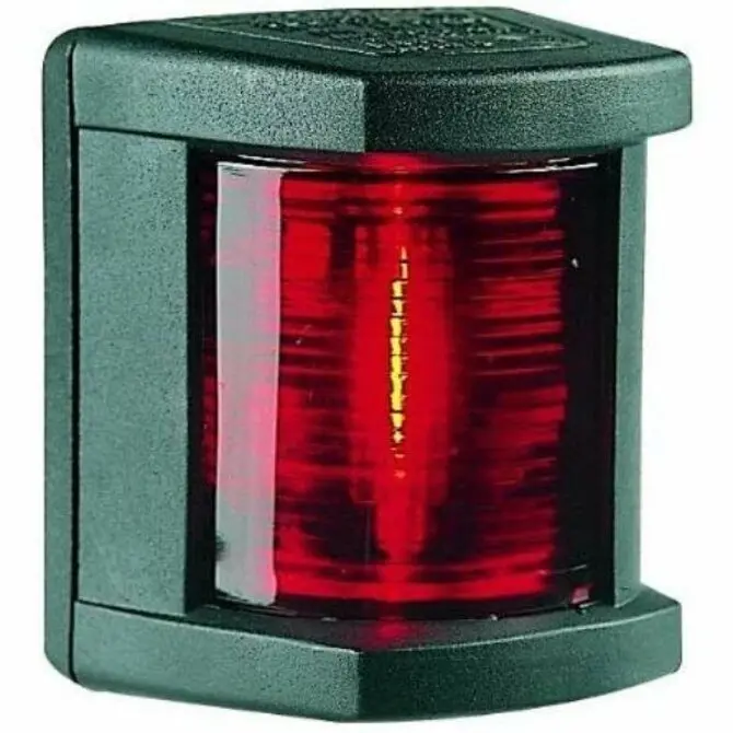 Hella - 12V Dc 1 Nm Port Navigation Light With Colored Outer Lens And Black Housing 1