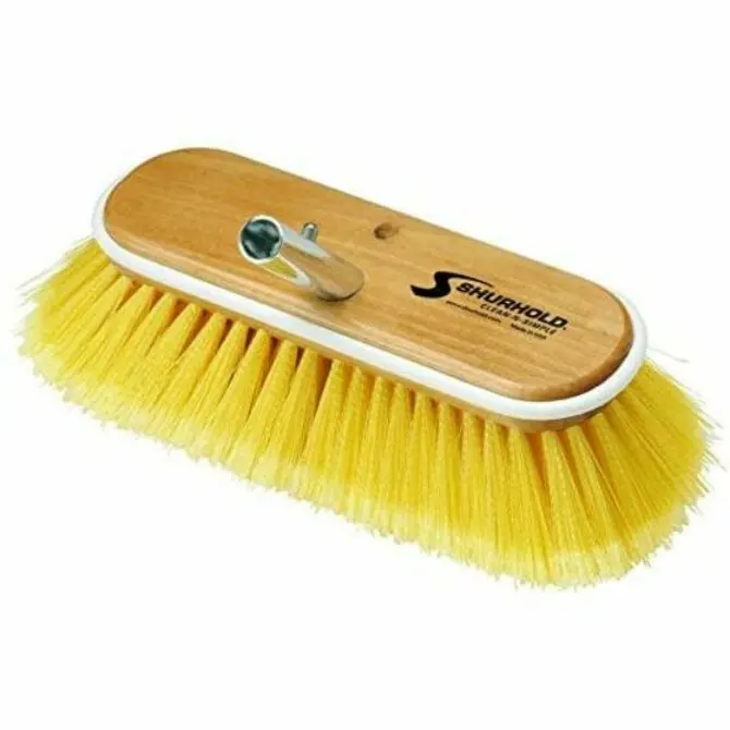Shurhold - 10" Deck Brush With Soft Yellow Polystyrene Bristles 1